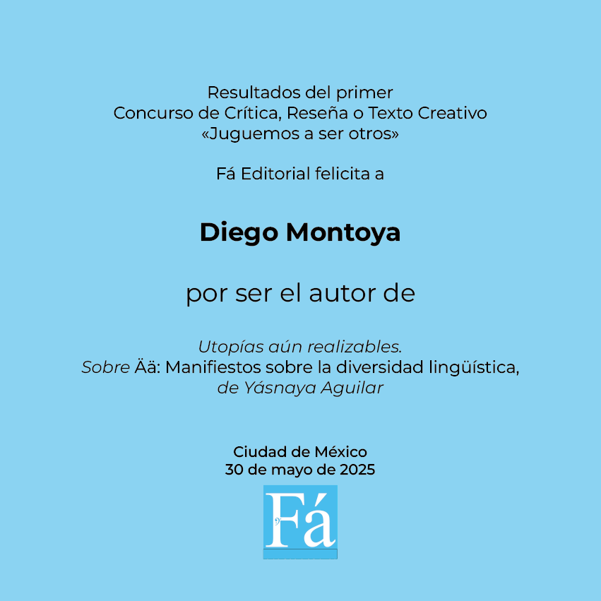 Diego Montoya gana el primer premio Juguemos a ser otros